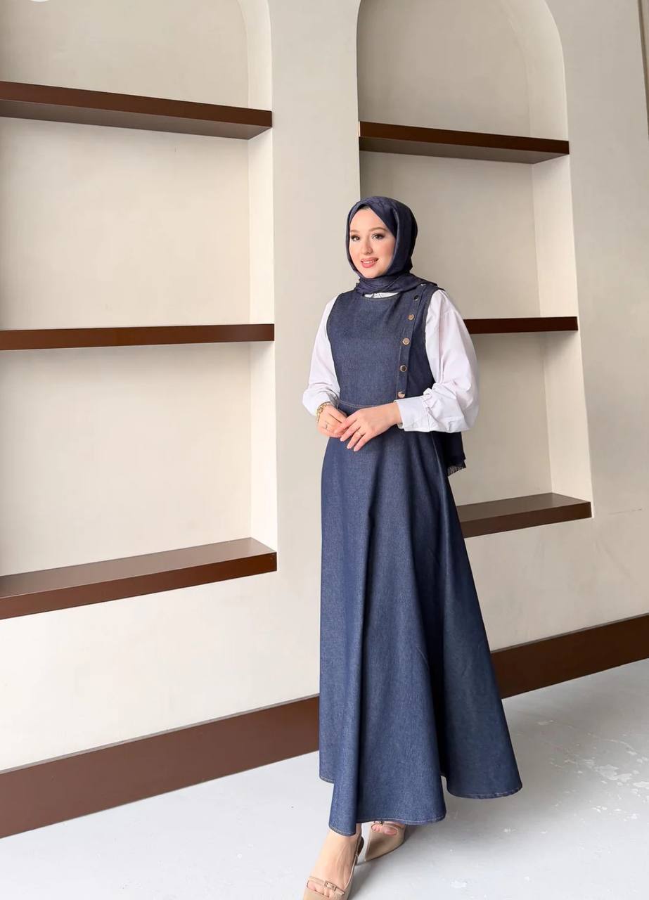 ESWET KOT ELBİSE-MAVİ