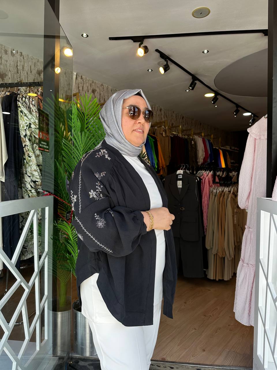 DESENLİ KİMONA - SİYAH