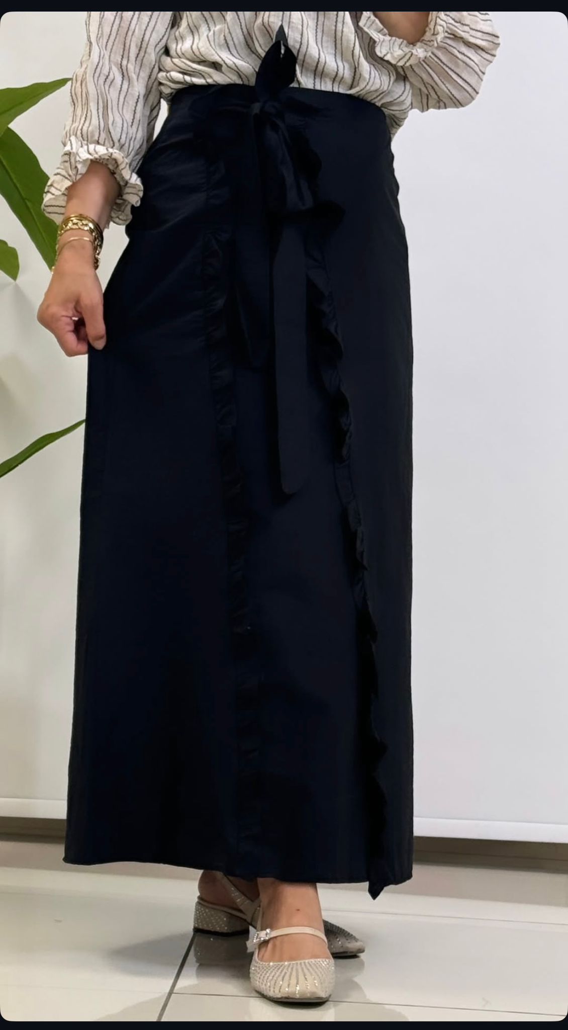 FIRFIR DETAYLI BAĞLAMALI  ETEK - SİYAH