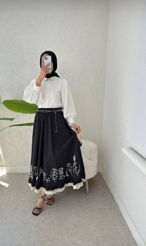 DESENLİ ETEK-STANDART\ SİYAH