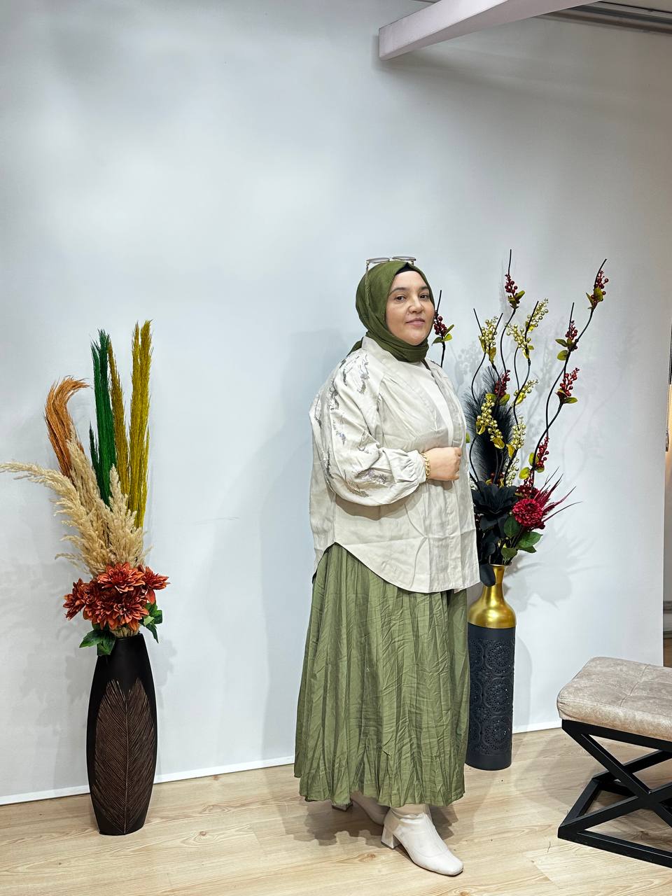 BONCUK İŞLEMELİ KİMONA -STANDART