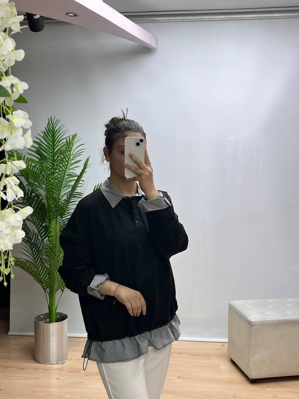 Lina Gömlek Detaylı Sweat Tunik