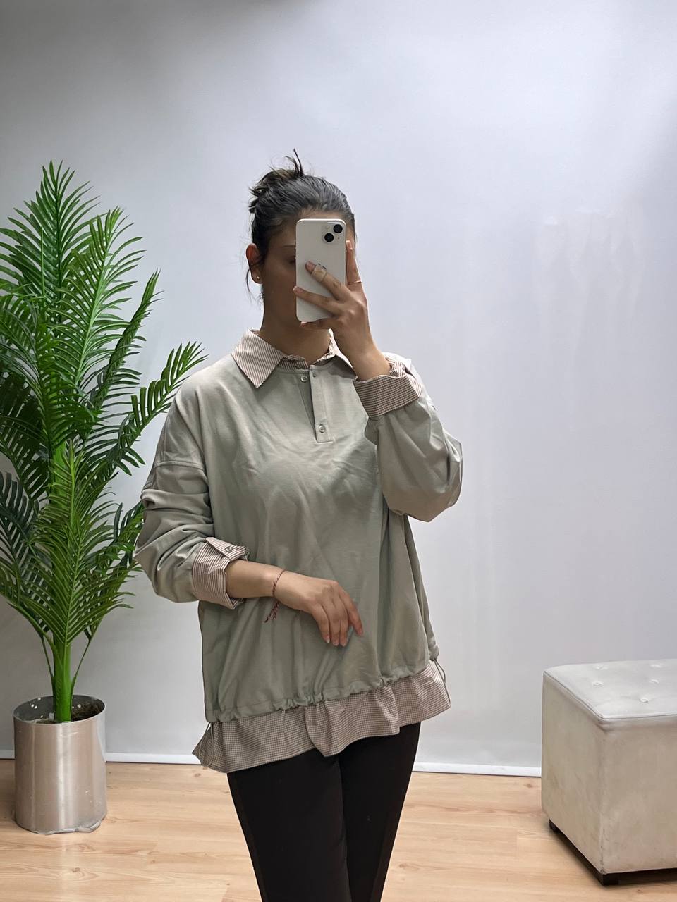 Lina Gömlek Detaylı Sweat Tunik
