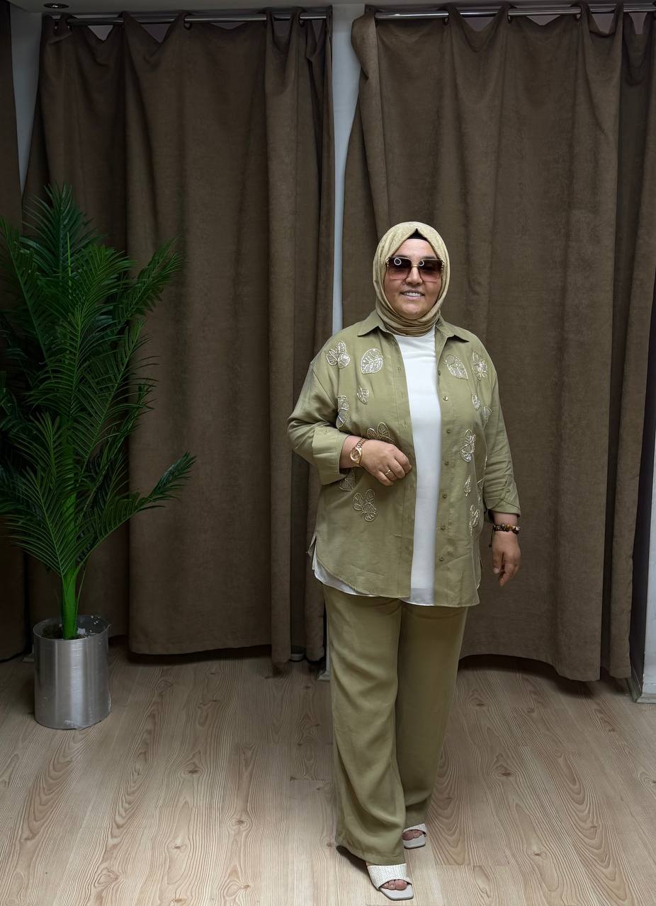İnci Nakış Detaylı İkili Takım