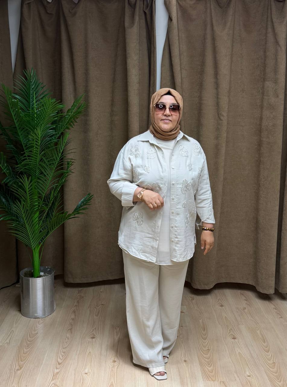İnci Nakış Detaylı İkili Takım